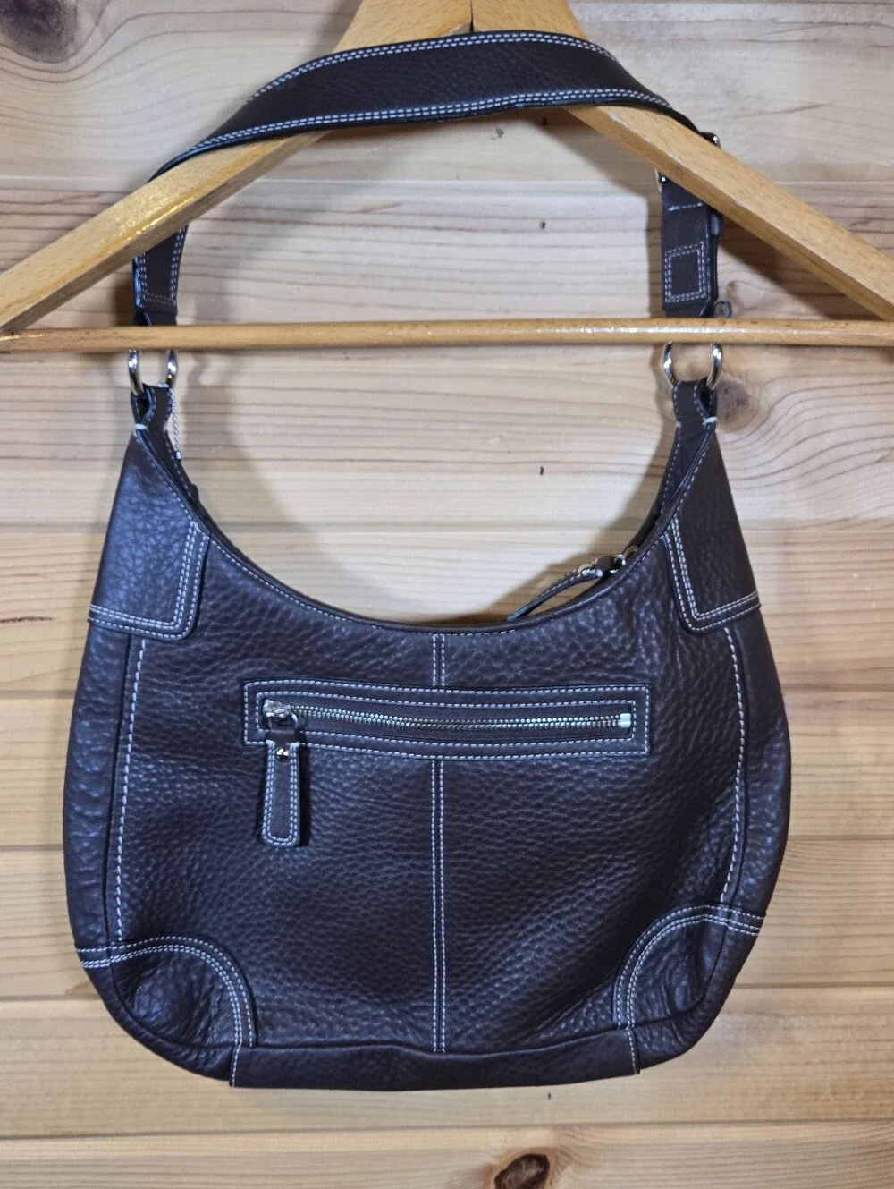 Coach Soho Hamilton Brown Pebbled Leather Hobo Bag Turnlock F13956 Vintage Y2K
